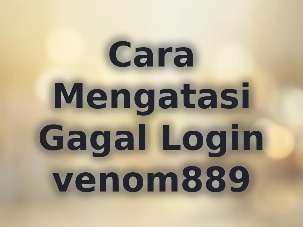 Cara Mengatasi Gagal Login venom889